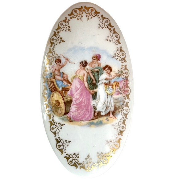 Other - ANTIQUE VICTORIAN PLAQUE JKW Joseph Cuba porcelain 4 1/2 X 2 1/4 Cherub …